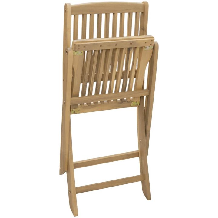 Hopfällbara trädgårdsstolar 4 st 57x49x90 cm massivt akaciaträ vidaXL – bild 8