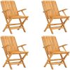 Hopfällbara trädgårdsstolar 4 st 61x67x90 cm massiv teak vidaXL – miniatyr 2