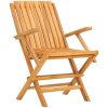 Hopfällbara trädgårdsstolar 4 st 61x67x90 cm massiv teak vidaXL – miniatyr 3