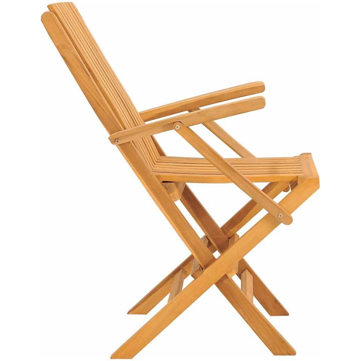 Hopfällbara trädgårdsstolar 4 st 61x67x90 cm massiv teak vidaXL – bild 4