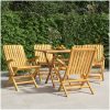 Hopfällbara trädgårdsstolar 4 st 61x67x90 cm massiv teak vidaXL – miniatyr 1