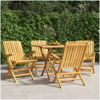Hopfällbara trädgårdsstolar 4 st 61x67x90 cm massiv teak vidaXL