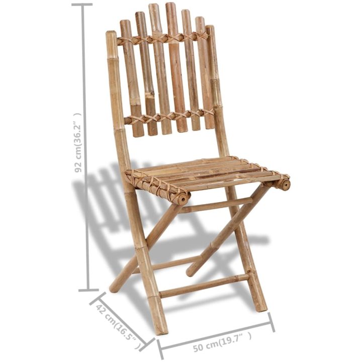 Hopfällbara trädgårdsstolar 4 st bambu vidaXL – bild 6