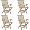 Hopfällbara trädgårdsstolar 4 st grå 56x61x89 cm massiv teak vidaXL – miniatyr 2