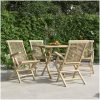 Hopfällbara trädgårdsstolar 4 st grå 56x61x89 cm massiv teak vidaXL – miniatyr 1