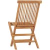 Hopfällbara trädgårdsstolar 4 st massiv teak vidaXL – miniatyr 5