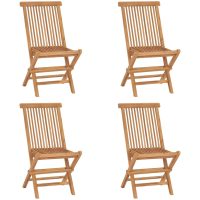 Hopfällbara trädgårdsstolar 4 st massiv teak vidaXL