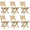 Hopfällbara trädgårdsstolar 6 st 43x54x88 cm bambu vidaXL – miniatyr 4