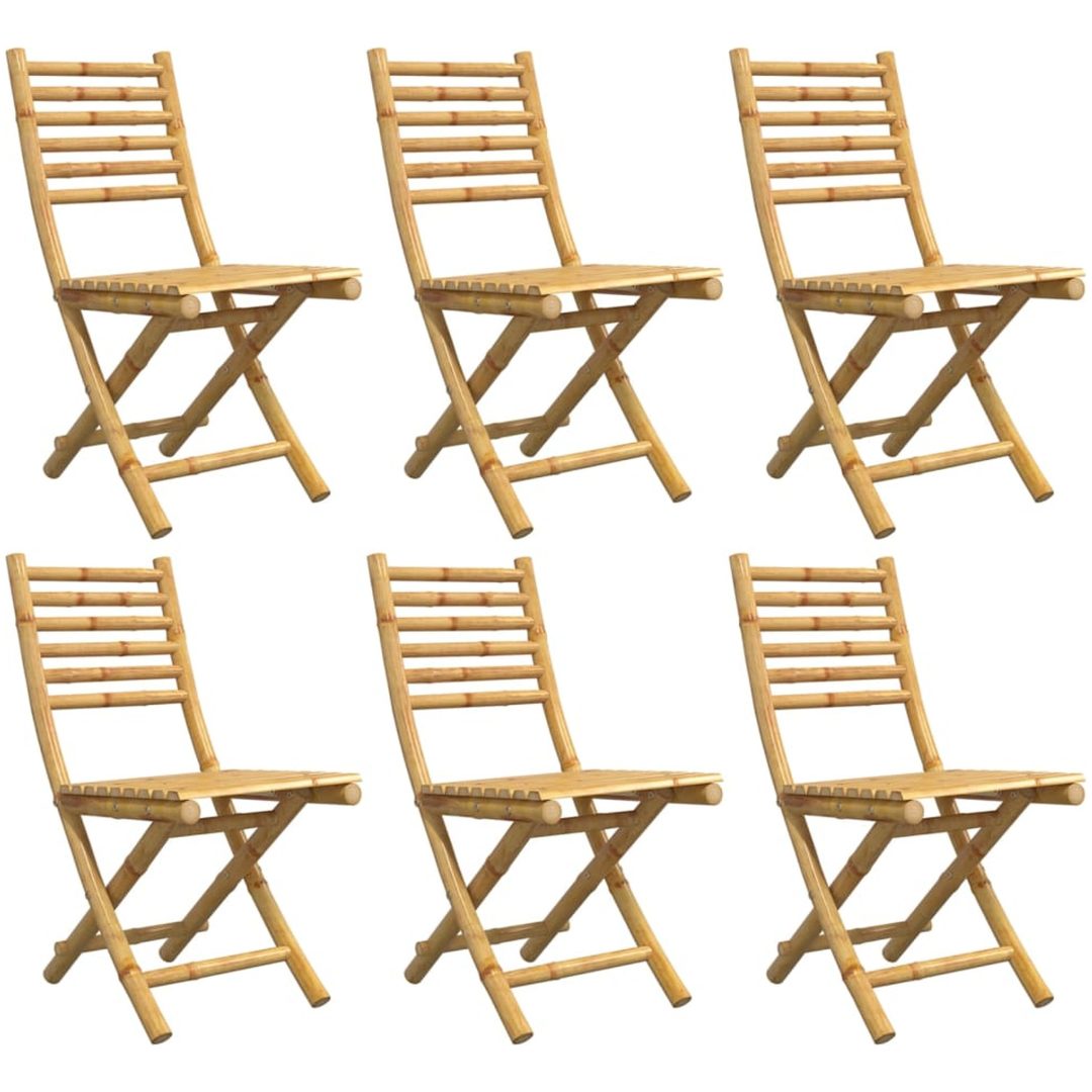 Hopfällbara trädgårdsstolar 6 st 43x54x88 cm bambu vidaXL – bild 4