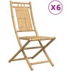 Hopfällbara trädgårdsstolar 6 st 46x66x99 cm bambu vidaXL – miniatyr 2
