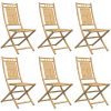 Hopfällbara trädgårdsstolar 6 st 46x66x99 cm bambu vidaXL – miniatyr 4