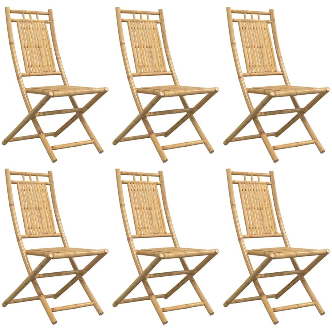 Hopfällbara trädgårdsstolar 6 st 46x66x99 cm bambu vidaXL – bild 4
