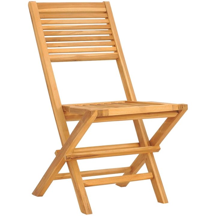 Hopfällbara trädgårdsstolar 6 st 47x62x90 cm massiv teak vidaXL – bild 3