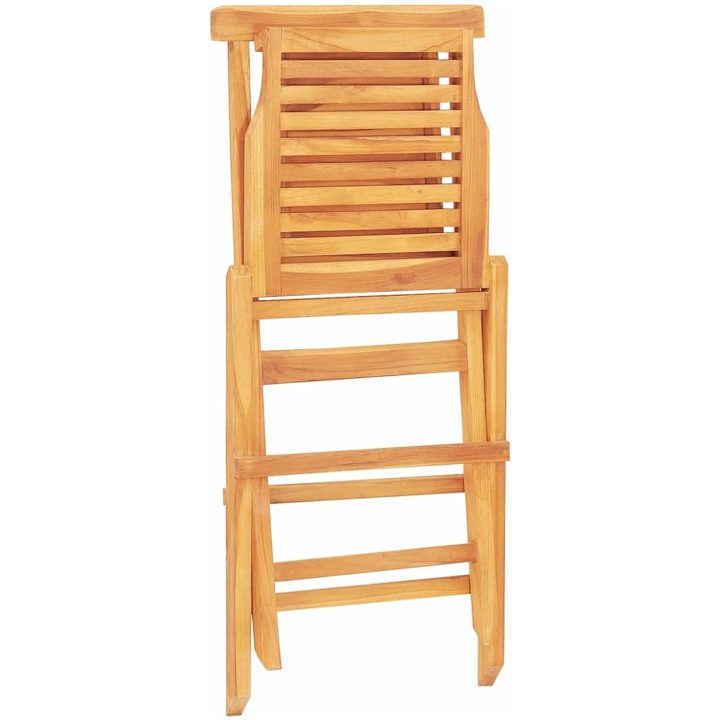 Hopfällbara trädgårdsstolar 6 st 47x63x90 cm massiv teak vidaXL – bild 2