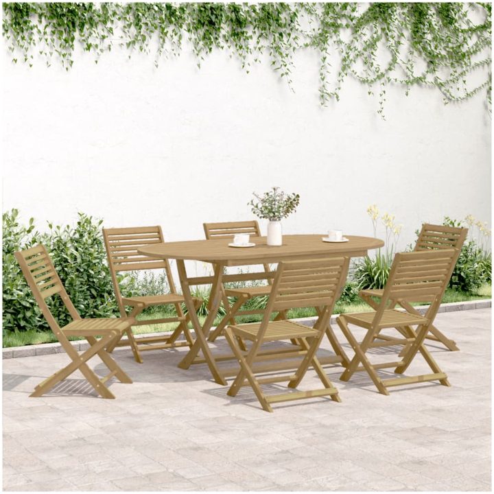 Hopfällbara trädgårdsstolar 6 st 48,5x61,5x87 cm massiv akacia vidaXL – bild 3
