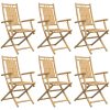Hopfällbara trädgårdsstolar 6 st 53x66x99 cm bambu vidaXL – miniatyr 4