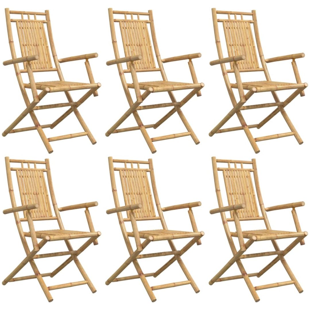 Hopfällbara trädgårdsstolar 6 st 53x66x99 cm bambu vidaXL – bild 4