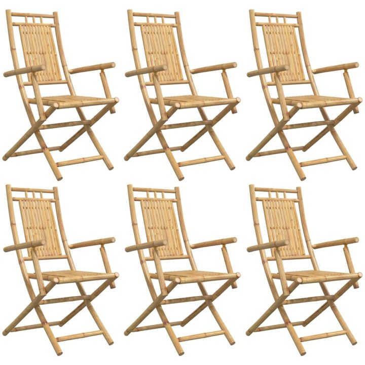 Hopfällbara trädgårdsstolar 6 st 53x66x99 cm bambu vidaXL – bild 4