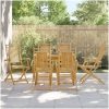 Hopfällbara trädgårdsstolar 6 st 53x66x99 cm bambu vidaXL – miniatyr 1