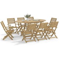 Hopfällbara trädgårdsstolar 6 st 54,5x61,5x86,5cm massiv akacia vidaXL