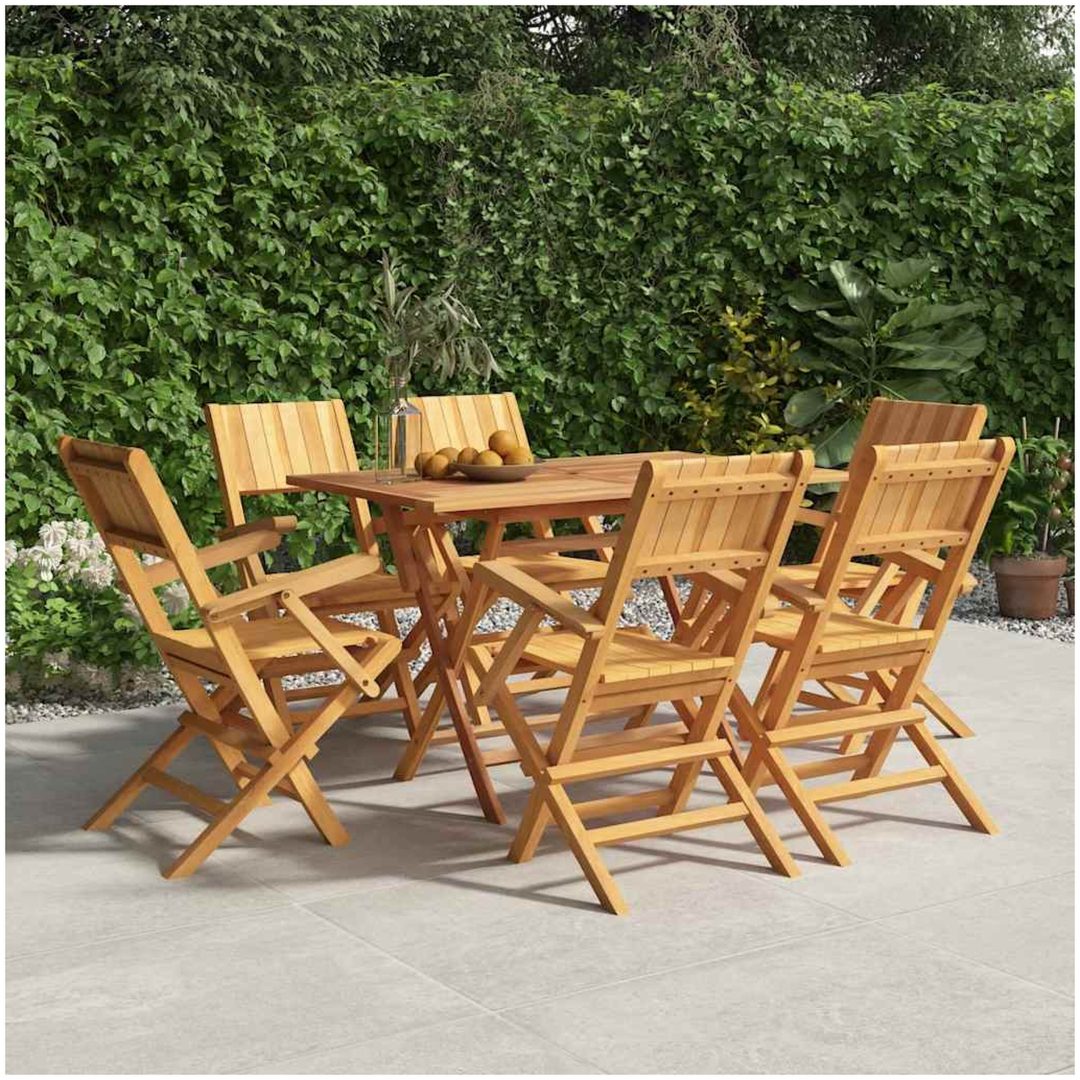 Hopfällbara trädgårdsstolar 6 st 55x61x90 cm massiv teak vidaXL