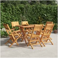 Hopfällbara trädgårdsstolar 6 st 55x61x90 cm massiv teak vidaXL