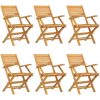 Hopfällbara trädgårdsstolar 6 st 55x62x90 cm massiv teak vidaXL – miniatyr 2