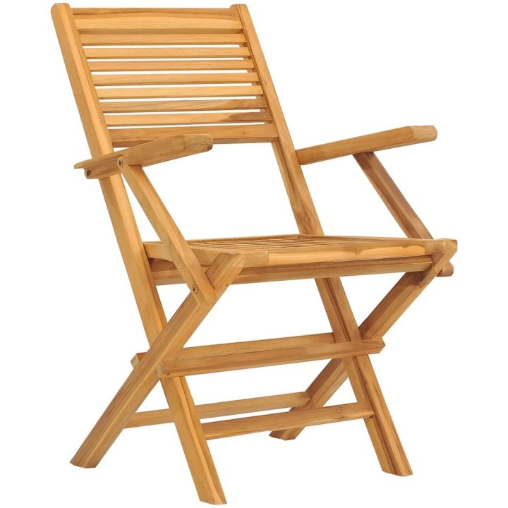 Hopfällbara trädgårdsstolar 6 st 55x62x90 cm massiv teak vidaXL – bild 3