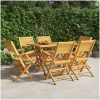 Hopfällbara trädgårdsstolar 6 st 55x62x90 cm massiv teak vidaXL – miniatyr 1