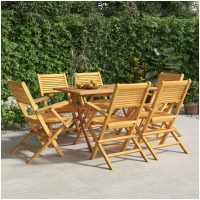 Hopfällbara trädgårdsstolar 6 st 55x62x90 cm massiv teak vidaXL