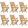 Hopfällbara trädgårdsstolar 6 st 56x63x90 cm massiv teak vidaXL – miniatyr 2