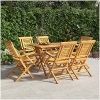 Hopfällbara trädgårdsstolar 6 st 56x63x90 cm massiv teak vidaXL