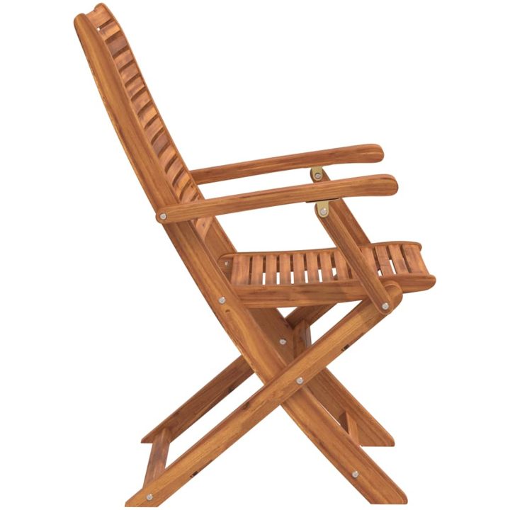 Hopfällbara trädgårdsstolar 6 st 57x66x95 cm massivt akaciaträ vidaXL – bild 5