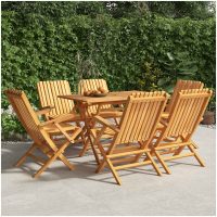 Hopfällbara trädgårdsstolar 6 st 61x67x90 cm massiv teak vidaXL