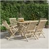 Hopfällbara trädgårdsstolar 6 st grå 56x61x89 cm massiv teak vidaXL – miniatyr 1