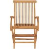 Hopfällbara trädgårdsstolar 6 st massiv teak vidaXL – miniatyr 3