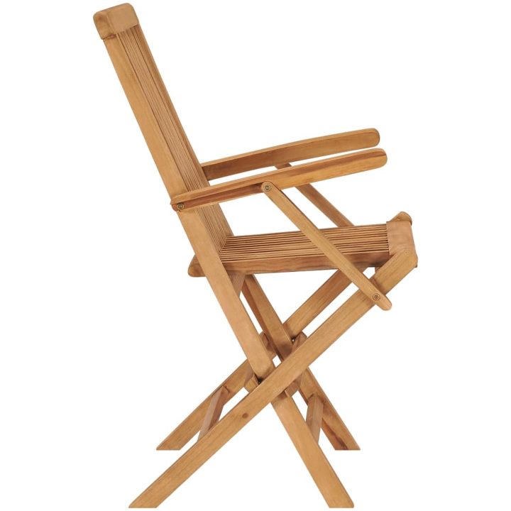 Hopfällbara trädgårdsstolar 6 st massiv teak vidaXL – bild 4