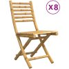 Hopfällbara trädgårdsstolar 8 st 43x54x88 cm bambu vidaXL – miniatyr 2