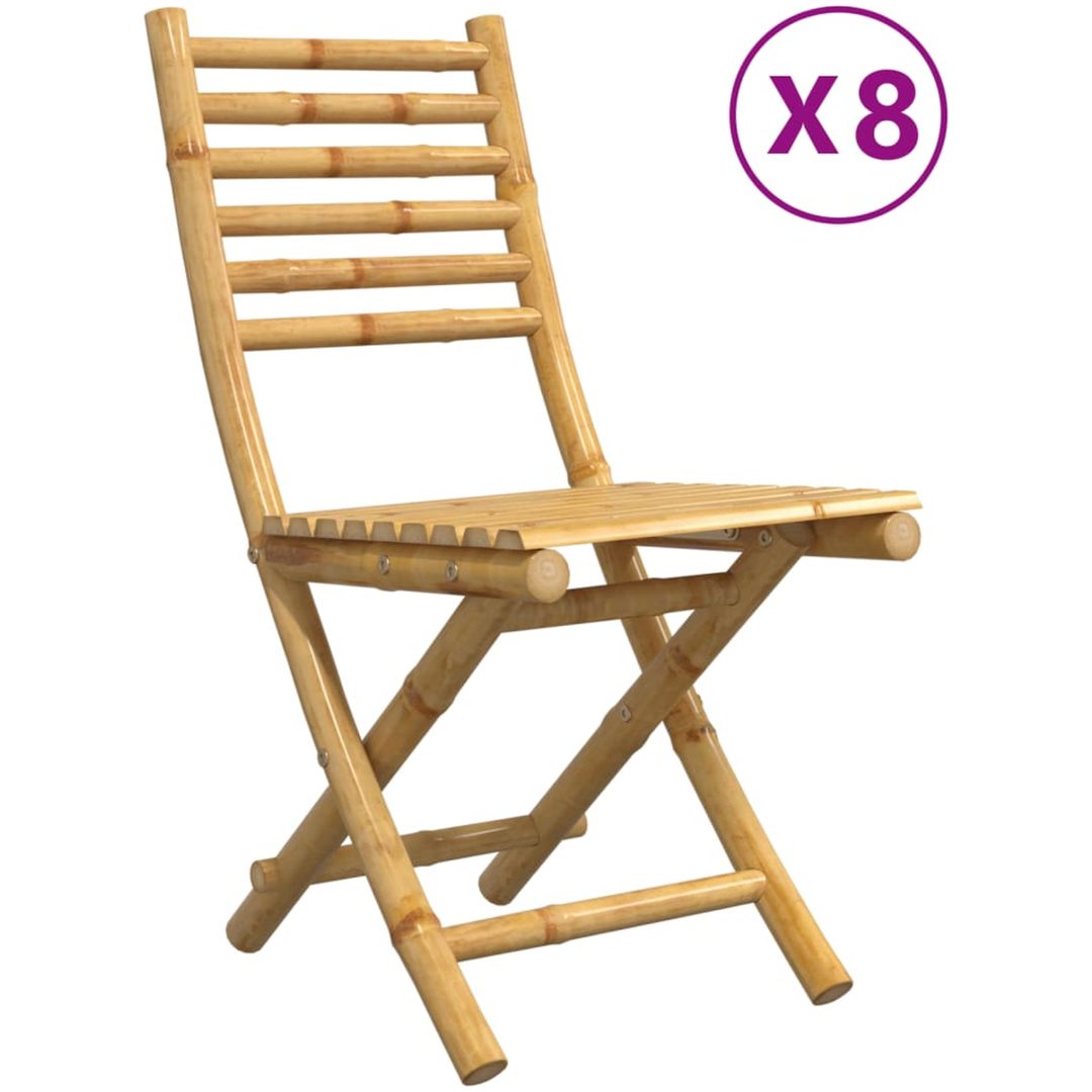 Hopfällbara trädgårdsstolar 8 st 43x54x88 cm bambu vidaXL – bild 2