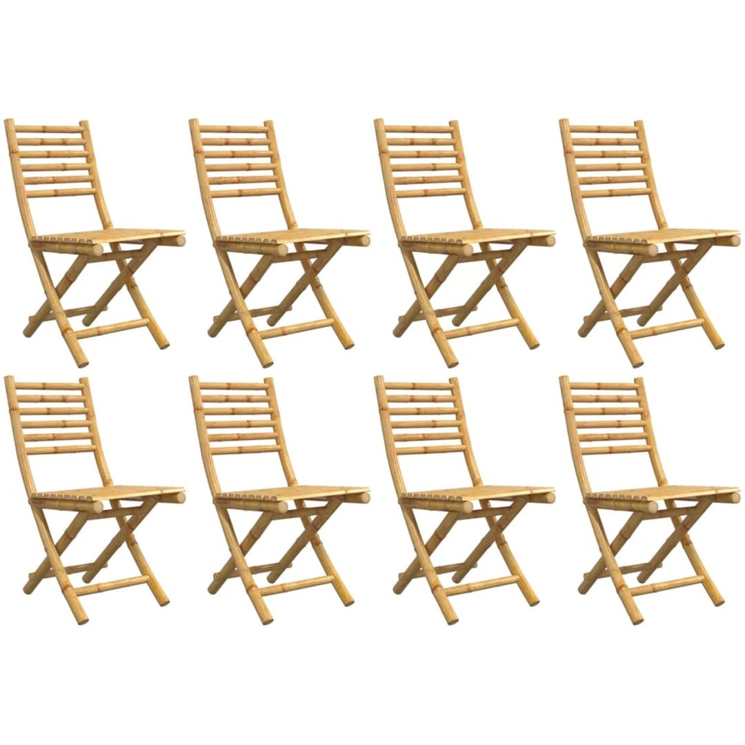 Hopfällbara trädgårdsstolar 8 st 43x54x88 cm bambu vidaXL – bild 4