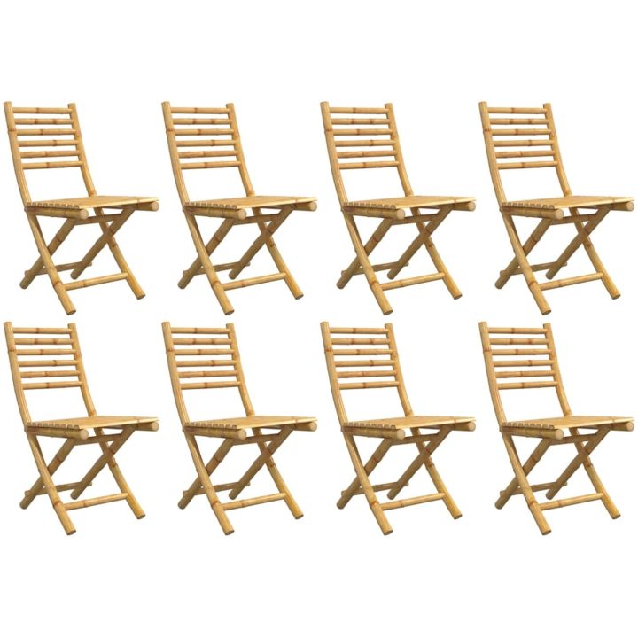 Hopfällbara trädgårdsstolar 8 st 43x54x88 cm bambu vidaXL – bild 4