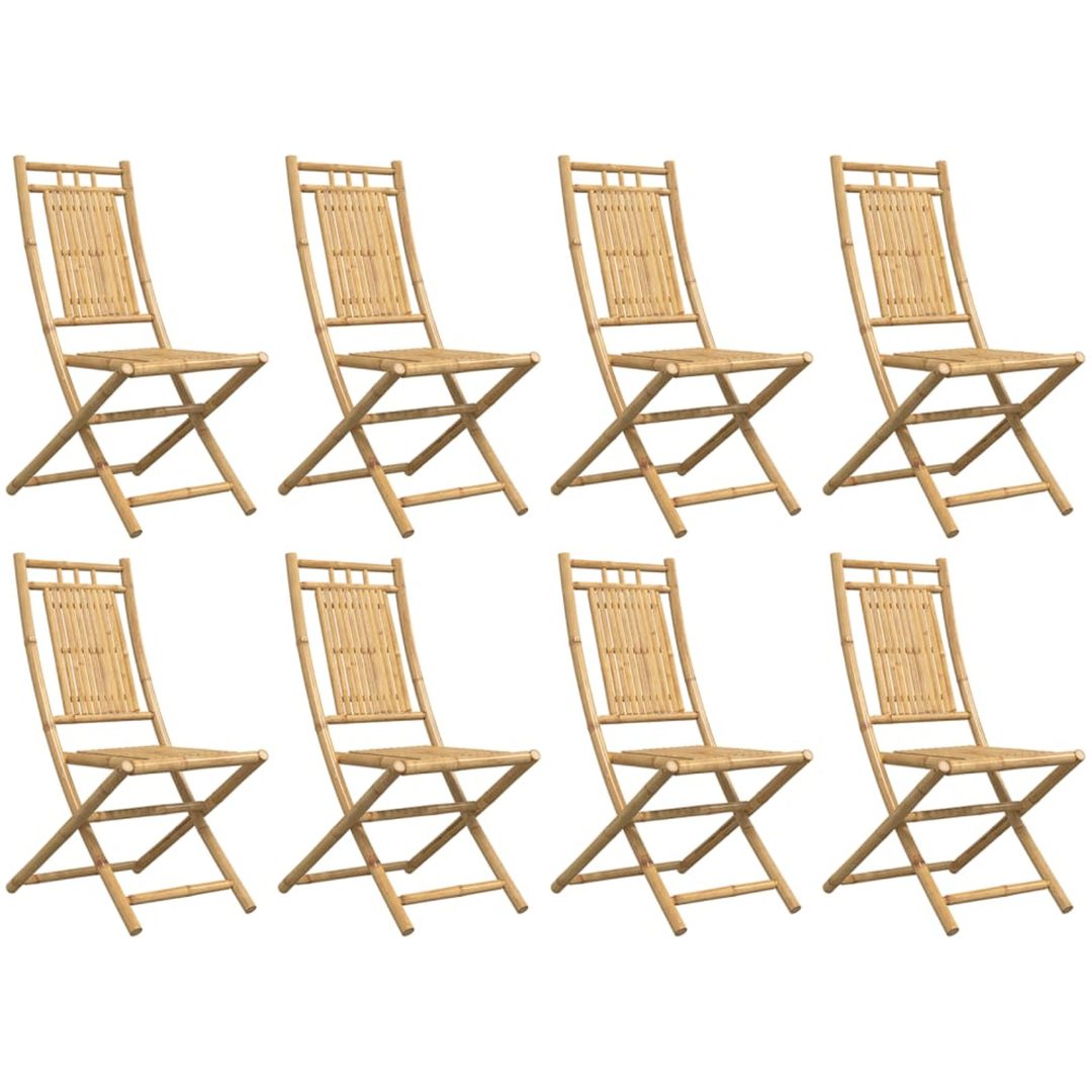 Hopfällbara trädgårdsstolar 8 st 46x66x99 cm bambu vidaXL – bild 4