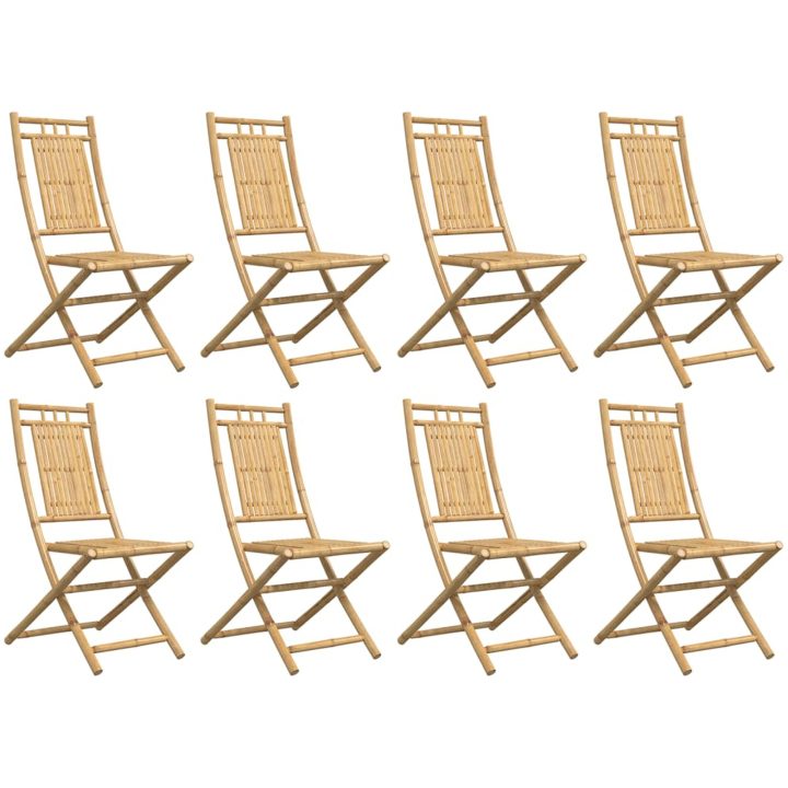Hopfällbara trädgårdsstolar 8 st 46x66x99 cm bambu vidaXL – bild 4
