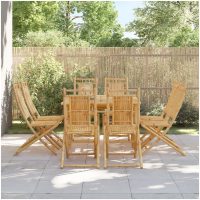 Hopfällbara trädgårdsstolar 8 st 46x66x99 cm bambu vidaXL