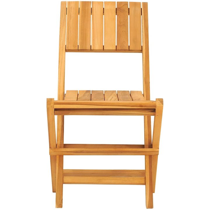 Hopfällbara trädgårdsstolar 8 st 47x62x90 cm massiv teak vidaXL – bild 3