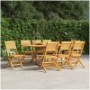 Hopfällbara trädgårdsstolar 8 st 47x62x90 cm massiv teak vidaXL – miniatyr 1