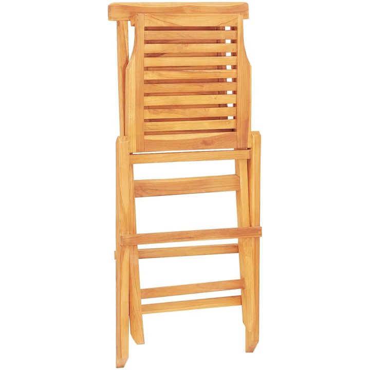 Hopfällbara trädgårdsstolar 8 st 47x63x90 cm massiv teak vidaXL – bild 2