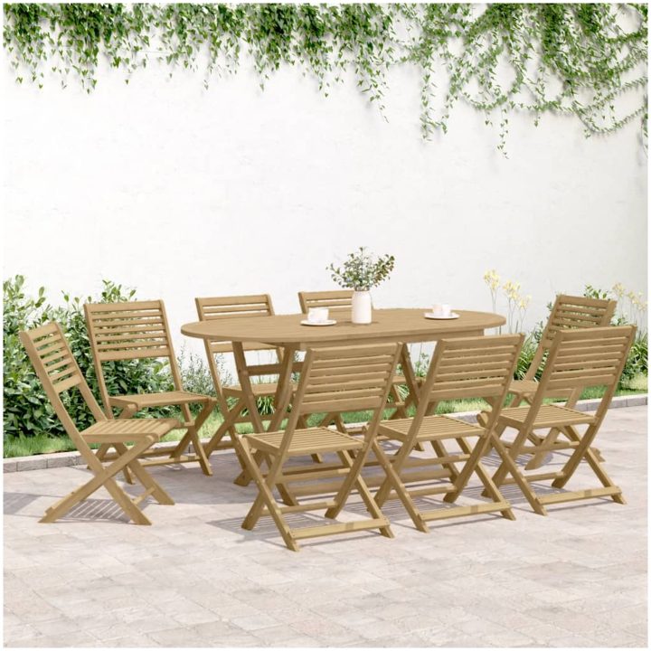 Hopfällbara trädgårdsstolar 8 st 48,5x61,5x87 cm massiv akacia vidaXL – bild 3