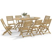 Hopfällbara trädgårdsstolar 8 st 48,5x61,5x87 cm massiv akacia vidaXL