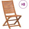 Hopfällbara trädgårdsstolar 8 st 51x66x95 cm massivt akaciaträ vidaXL – miniatyr 2
